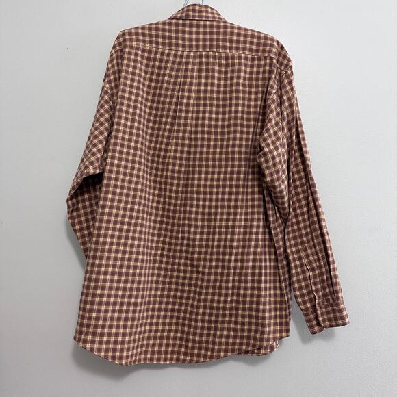 Ermenegildo Zegna brown fall plaid button down size L - Picture 3 of 10